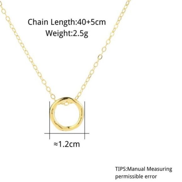 NEW Silver Vintage Gold Circle Necklace - Picture 3 of 3